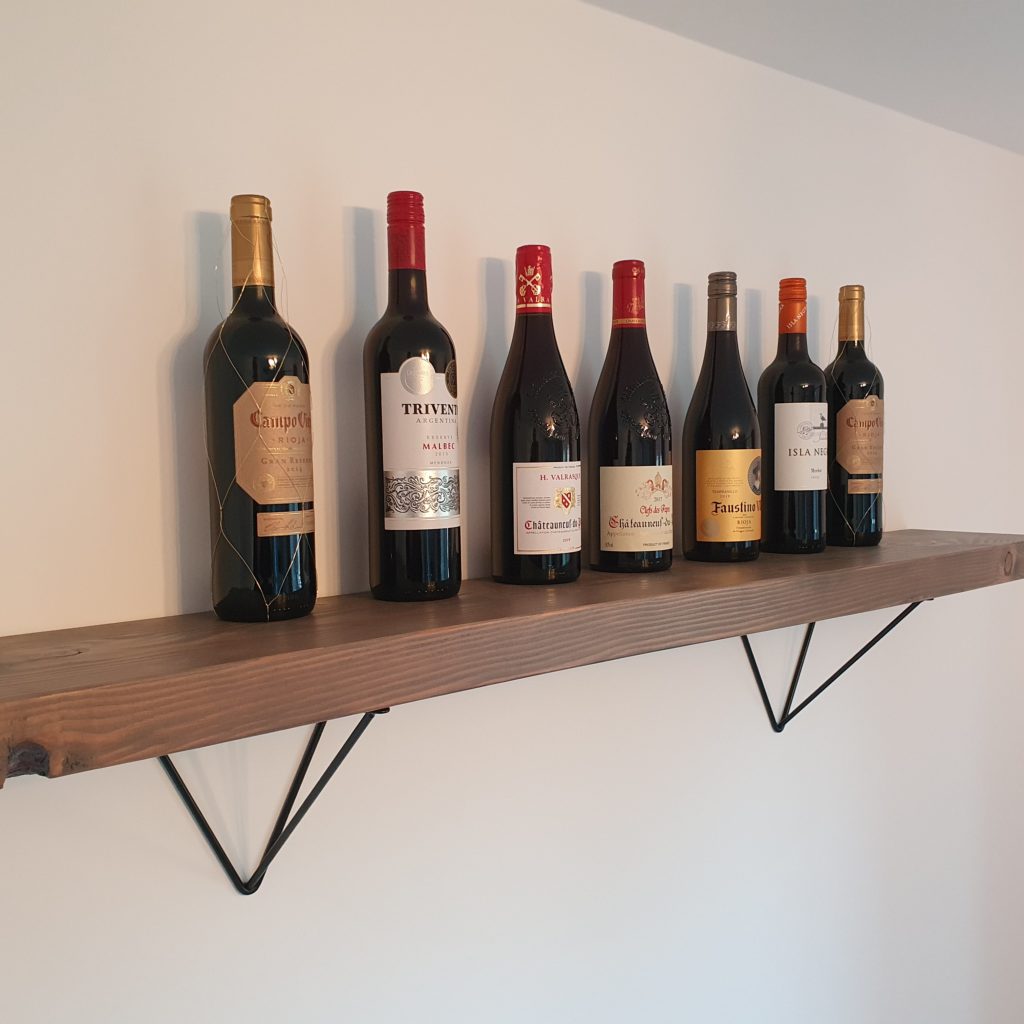 reclaimed wine shelf